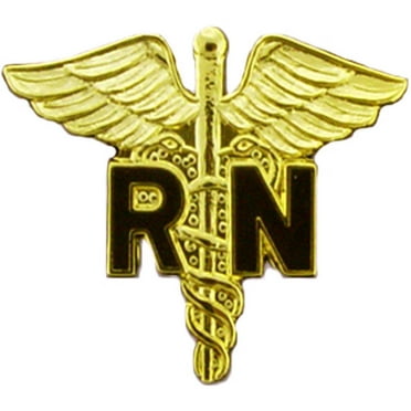 RN REGISTERED NURSE LAPEL HAT PIN CADUCEUS MEDICAL HOSPITAL US ARMY AIR FORCE